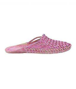 Elegant Baby Pink Flat Heel Half Kolahpuri Shoe For Women