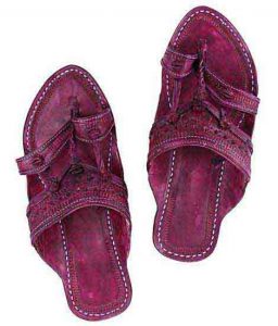 Old-Style Purple Kolhapuri Chappal For Women