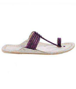 Outstanding Purple Five Braids Upper Kolhapuri Women Chappal