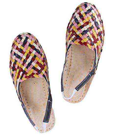 Awesome Mat Style Designer’S Five Color Back Strip Ladies Kolhapuri Half Shoe