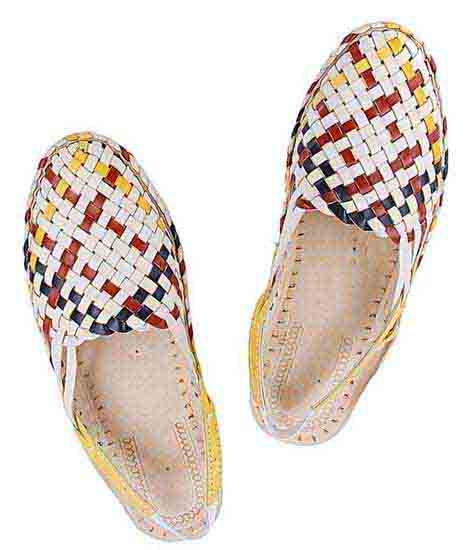 Breathtaking Mat Style Designer’S Four Color Back Strip Ladies Kolhapuri Half Shoe