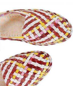 Remarkable Mat Style Designer’S Three Color Back Strip Ladies Kolhapuri Half Shoe