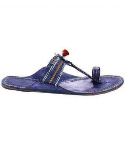 Attractive Dark Blue Watch Style Red Gonda Ladies Ladies Kolhapuri Chappal