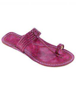 Handsome Purple Five Braids Kolhapuri Women Chappal