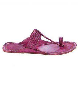 Handsome Purple Five Braids Kolhapuri Women Chappal