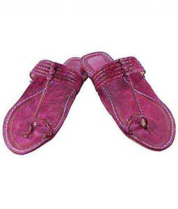 Handsome Purple Five Braids Kolhapuri Women Chappal