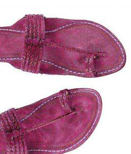 Handsome Purple Five Braids Kolhapuri Women Chappal