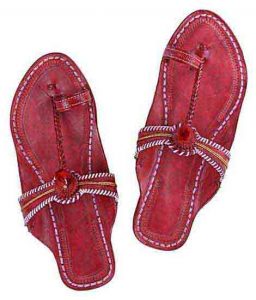 Attractive Cherry Red Watch Style Red Gonda Ladies Ladies Kolhapuri Chappal