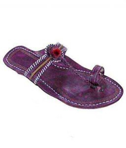 Beautiful Purple Watch Style Red Gonda Ladies Ladies Kolhapuri Chappal