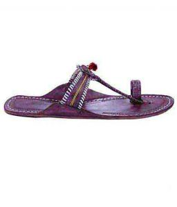 Beautiful Purple Watch Style Red Gonda Ladies Ladies Kolhapuri Chappal