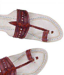 Beautiful Red Brown Flat Heel Punching Upper Kolhapuri Chappal For Women