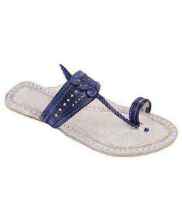 Good-Looking Dark Blue Flat Heel Ladies Chappal