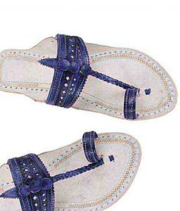 Good-Looking Dark Blue Flat Heel Ladies Chappal