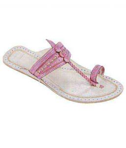 Gorgeous Baby Pink Flat Heel Ladies Kolhapuri Chappal