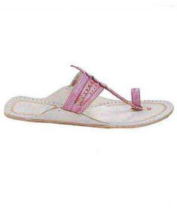 Gorgeous Baby Pink Flat Heel Ladies Kolhapuri Chappal