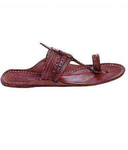Beautiful Red Brown Triangular Upper Ladies Kolhapuri Chappal