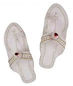 Wonderful Triangular Upper, Punching Design Natural Ladies Kolhapuri Chappal