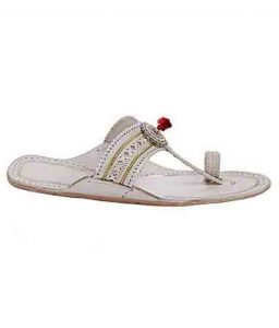 Wonderful Triangular Upper, Punching Design Natural Ladies Kolhapuri Chappal