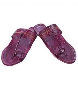 Outstanding Purple Punching Ladies Kolhapuri Chappal