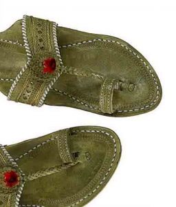 Lovely Seaweed Punching Ladies Kolapuri Chappal