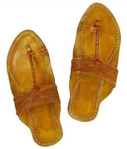 Beautiful Yellow Embossing And Punching Design Kolhapuri Chappal For Women