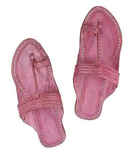 Good Looking Designers Baby Pink Ladies Kolhapuri Chappal