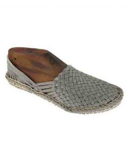 Awesome Grey Mat Style Kolhapuri Full Shoe