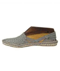 Awesome Grey Mat Style Kolhapuri Full Shoe