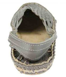 Awesome Grey Mat Style Kolhapuri Full Shoe