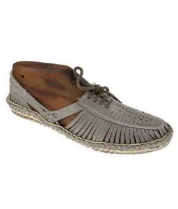 Awe-Inspiring Grey Lace Style Full Kolhapuri Shoe