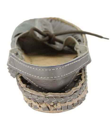 Awe-Inspiring Grey Lace Style Full Kolhapuri Shoe