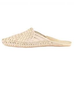 Beautiful Natural Mat Style Kolhapuri Half Shoe