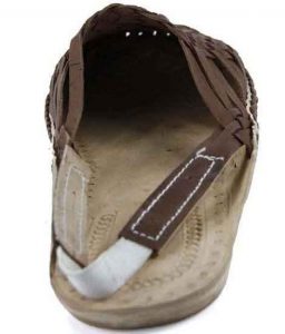 Charming Light Brown Mat Style Back Belt Kolhapuri Half Shoe For Men