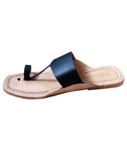 Delightful Black Triangular Belt Kolhapuri Chappal