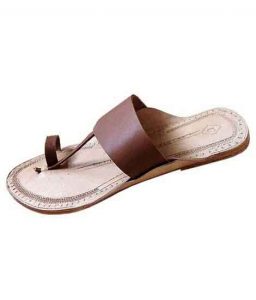 Wonderful Light Brown Triangular Belt Kolhapuri Chappal