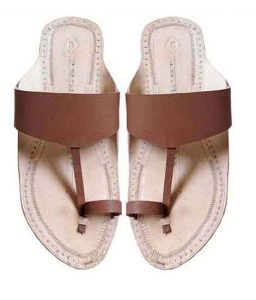 Wonderful Light Brown Triangular Belt Kolhapuri Chappal