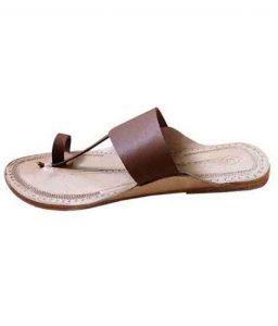 Wonderful Light Brown Triangular Belt Kolhapuri Chappal