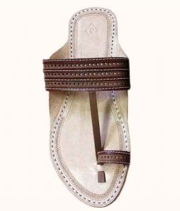 Enjoyable Light Brown Punching Belt Kolhapuri Chappal