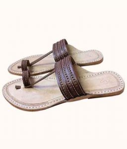 Enjoyable Light Brown Punching Belt Kolhapuri Chappal