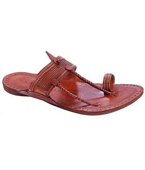 Awesome Look Tan Color Straight Upper Kapshi Chappal For Men