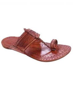 Beautiful Tan Color Triangular Belt Kapshi Kolhapuri Chappal For Men