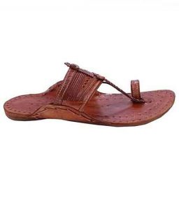 Beautiful Tan Color Triangular Belt Kapshi Kolhapuri Chappal For Men