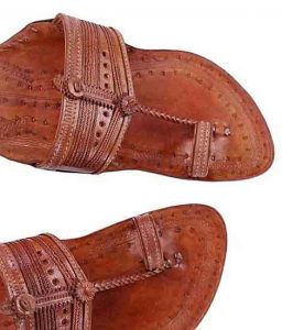 Beautiful Tan Color Triangular Belt Kapshi Kolhapuri Chappal For Men