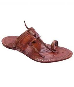 Antique Design Tan Kapshi Broad Punching Upper Gents Kolhapuri Chappal