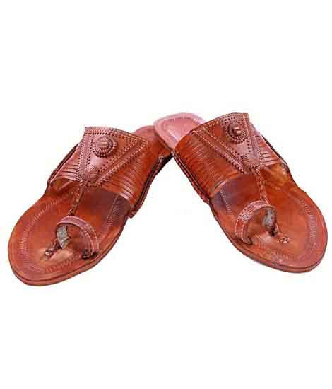 Stunning Look Tan Color Fourteen Laces Designer’S Kolhapuri Chappal