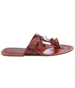 Antiqua Design Red Brown Men Kolhapuri Chappal