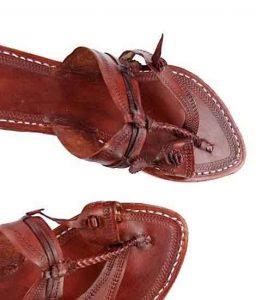 Antiqua Design Red Brown Men Kolhapuri Chappal