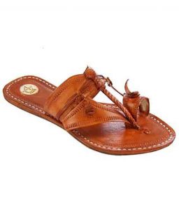 Antiqua Design Tan Color Men Kolhapuri Chappal