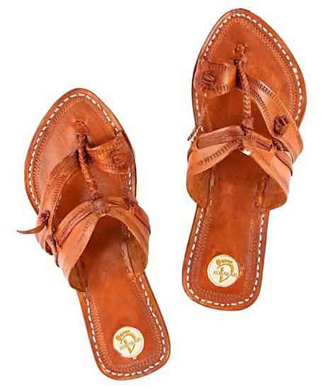 Antiqua Design Tan Color Men Kolhapuri Chappal