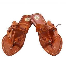 Antiqua Design Tan Color Men Kolhapuri Chappal